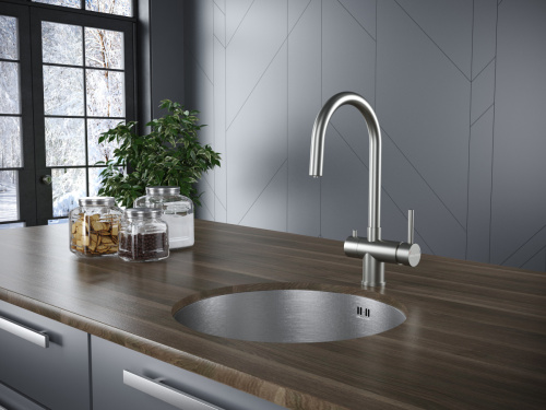 Смеситель для кухни Paulmark HELLER He213218-BS на мойку нержавеющая сталь - фото 3